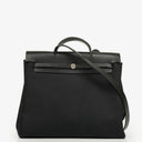 Hermes Herbag Canvas Vache Hunter Black MM 2 In 1 Bag
