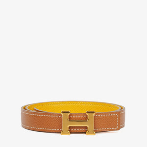 Hermes 19 mm Box Togo Yellow Gold H Belt