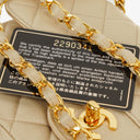 Chanel Small Classic Vintage Double Flap Bag Beige Satin 24K Gold-Plated Hardware