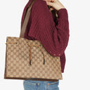 Gucci Brown Monogram Drawstring Bag