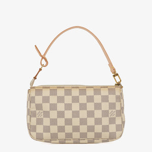 Louis Vuitton Pochette Accessoires Damier Azur Canvas Clutch Handbag