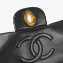 Chanel Maxi CC Classic Single Flap Maxi Logo Bag Black Quilted Lambskin 24K Gold-Plated Hardware