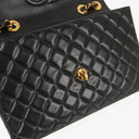 Chanel Maxi CC Classic Single Flap Maxi Logo Bag Black Quilted Lambskin 24K Gold-Plated Hardware
