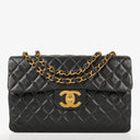 Chanel Maxi CC Classic Single Flap Maxi Logo Bag Black Quilted Lambskin 24K Gold-Plated Hardware