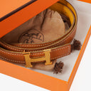 Hermes 19 mm Box Togo Yellow Gold H Belt