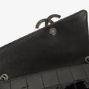 Chanel East West Chocolate Bar CC Patent Leather Shouder Bag Silver-Tone Hardware