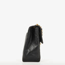 Chanel Maxi CC Classic Single Flap Maxi Logo Bag Black Quilted Lambskin 24K Gold-Plated Hardware