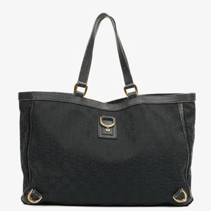 Gucc Monogram GG Canvas Black Abbey Tote Bag