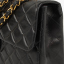 Chanel Maxi CC Classic Single Flap Maxi Logo Bag Black Quilted Lambskin 24K Gold-Plated Hardware