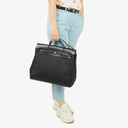 Hermes Herbag Canvas Vache Hunter Black MM 2 In 1 Bag