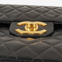 Chanel Maxi CC Classic Single Flap Maxi Logo Bag Black Quilted Lambskin 24K Gold-Plated Hardware