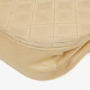 Chanel Classic Half Moon Double Flap Bag In Beige Quilted Lambskin And 24K Gold-Plated Hardware