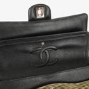 Chanel Timeless Classic Double Flap Bag Stripe Patent Leather And Silver-tone Hardware
