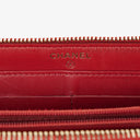 Chanel Double Stitch Tassel Red Leather Zip-Around Long Wallet