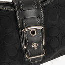 Coach Black Signature Canvas Buckle Bag