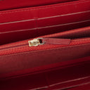 Chanel Double Stitch Tassel Red Leather Zip-Around Long Wallet