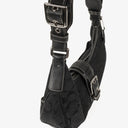 Coach Black Signature Canvas Buckle Bag