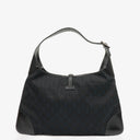 Gucci Black GG Canvas And Leather Jackie Hobo Bag