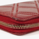 Chanel Double Stitch Tassel Red Leather Zip-Around Long Wallet