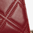 Chanel Double Stitch Tassel Red Leather Zip-Around Long Wallet