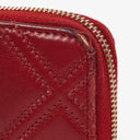 Chanel Double Stitch Tassel Red Leather Zip-Around Long Wallet