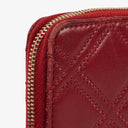 Chanel Double Stitch Tassel Red Leather Zip-Around Long Wallet