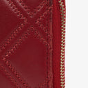 Chanel Double Stitch Tassel Red Leather Zip-Around Long Wallet