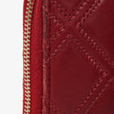 Chanel Double Stitch Tassel Red Leather Zip-Around Long Wallet