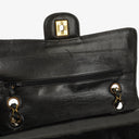 Chanel Medium Classic Double Flap Bag Black Quilted Lambskin &nbsp;24K Gold-Plated Hardware