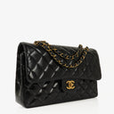 Chanel Medium Classic Double Flap Bag Black Quilted Lambskin &nbsp;24K Gold-Plated Hardware