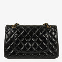 Chanel Medium Classic Double Flap Bag Black Quilted Lambskin &nbsp;24K Gold-Plated Hardware