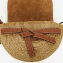 Loewe Natural Tan Calfskin Raffia Mini Gate Crossbody Bag&nbsp;