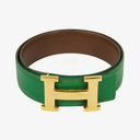 Hermes 32mm Courchevel Leather Cactus H Belt