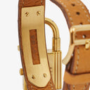 Hermes Kelly Beige Leather Gold Plated Watch