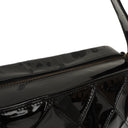 Chanel Borsa a Spalla in Pelle Verniciata Trapuntata Nera con Cuciture a Diamante