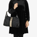 Gucci Black GG Canvas And Leather Jackie Hobo Bag