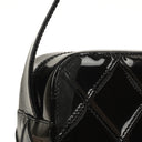 Chanel Borsa a Spalla in Pelle Verniciata Trapuntata Nera con Cuciture a Diamante