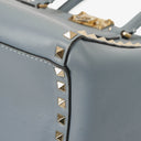 Valentino Garavani Rockstud Small Blue Calfskin Double Handle Tote Bag