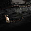 Chanel Borsa a Spalla in Pelle Verniciata Trapuntata Nera con Cuciture a Diamante