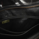 Chanel Borsa a Spalla in Pelle Verniciata Trapuntata Nera con Cuciture a Diamante