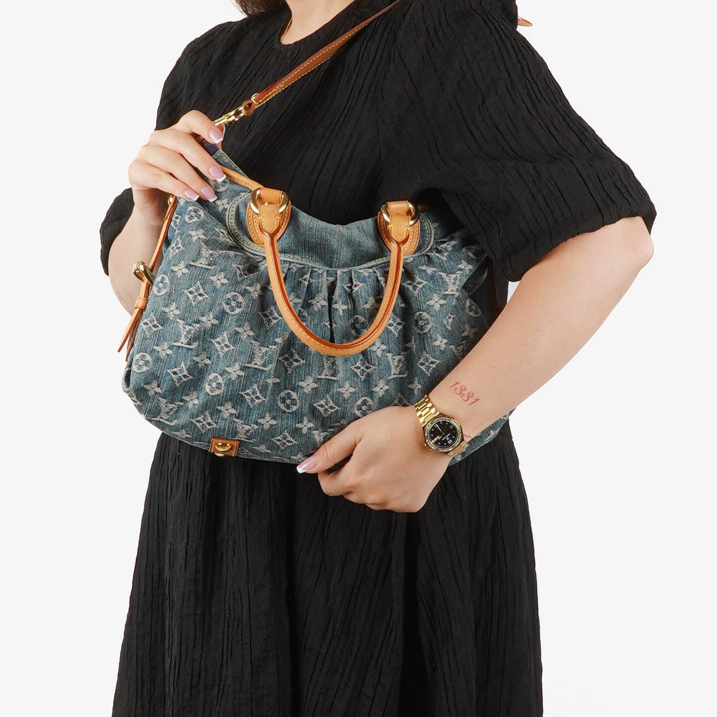 Louis Vuitton Neo Cabby MM Monogram Blue Denim Bag
