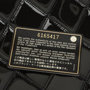Chanel Borsa a Spalla in Pelle Verniciata Trapuntata Nera con Cuciture a Diamante