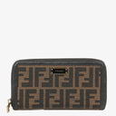 Fendi Zippy Zucca Coated Canvas Wallet