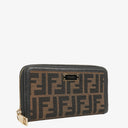 Fendi Zippy Zucca Coated Canvas Wallet