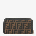 Fendi Zippy Zucca Coated Canvas Wallet