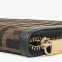 Fendi Zippy Zucca Coated Canvas Wallet