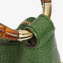 Gucci Green Pebbled Leather Bamboo Ring Hobo Bag