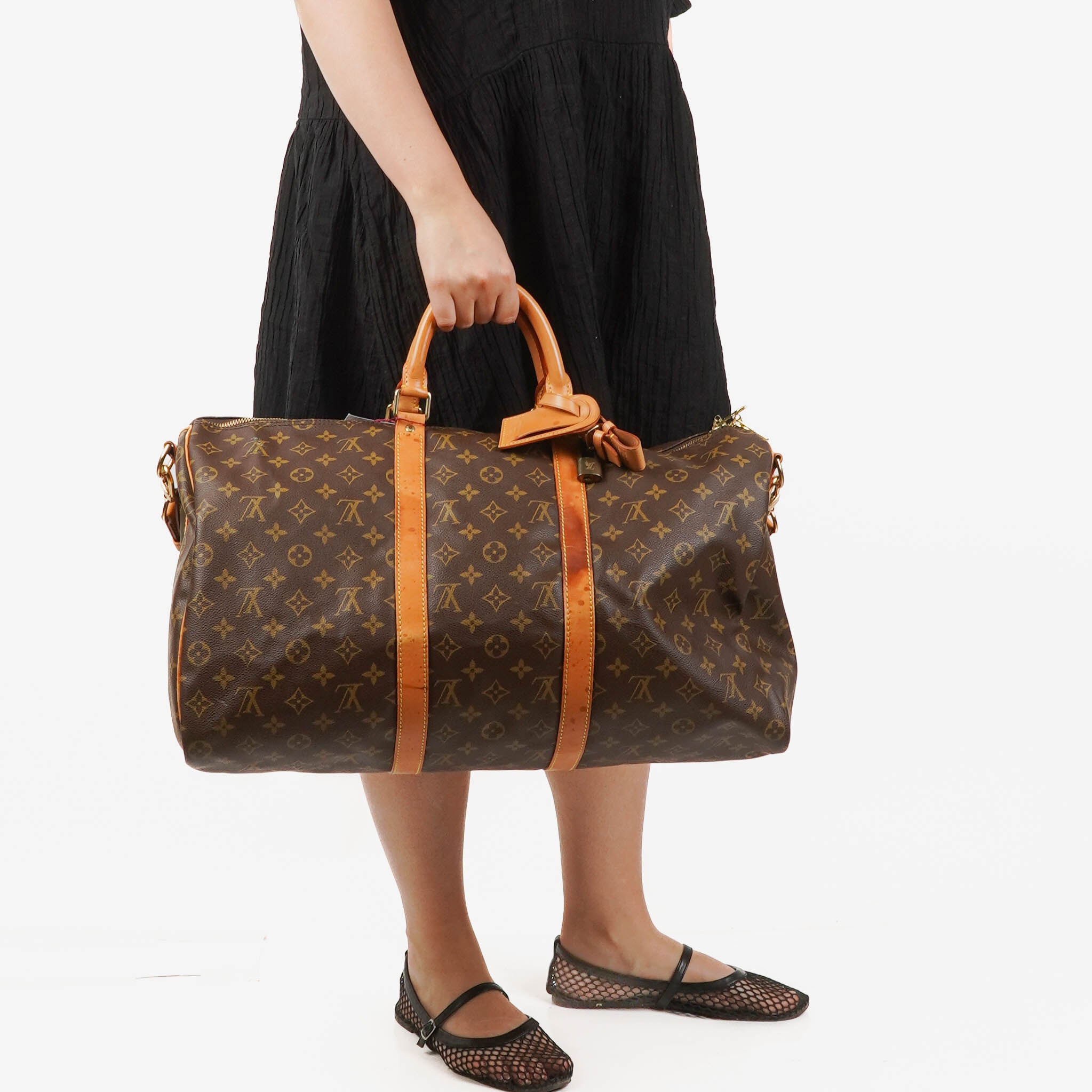 Louis Vuitton Keepall 50 Bandouliere Monogram Canvas Travel Bag