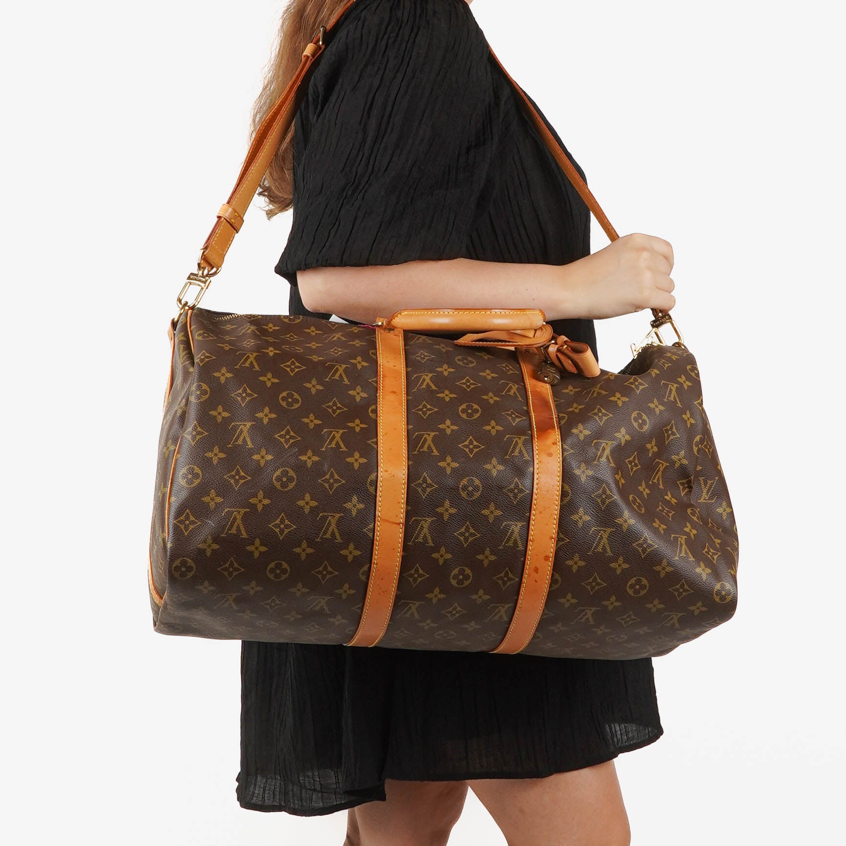 Louis Vuitton Keepall 50 Bandouliere Monogram Canvas Travel Bag