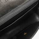 Chanel Single Flap-väska Svart Quiltad Lackläder med 24K Guldpläterade Metallbeslag